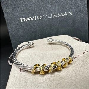 David Yurman Sterling Silver Bracelet with Gold and Silver Accents